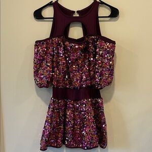 CURTAIN CALL Glittery Sequin Adult Kids Dance Costume